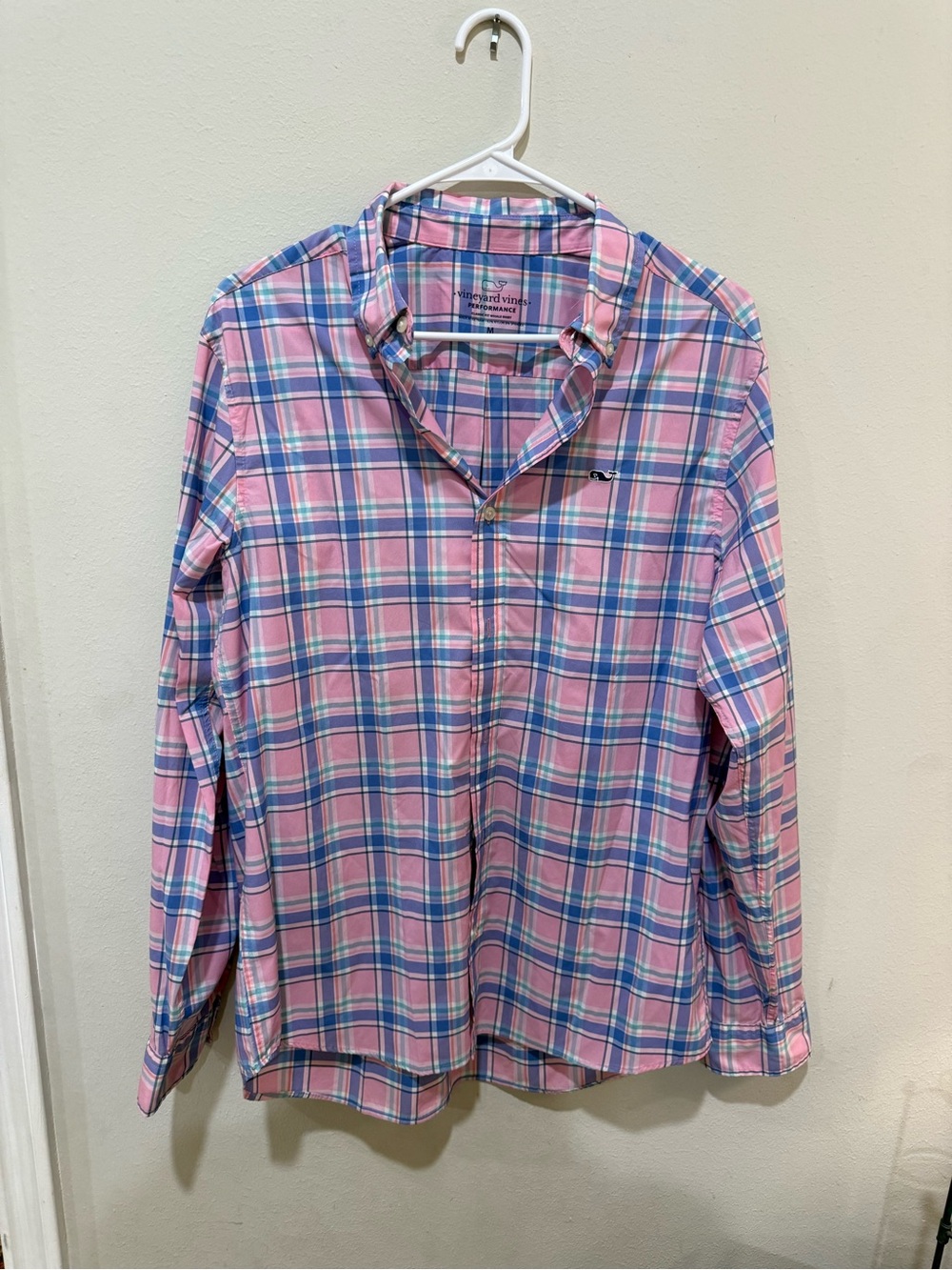 Vineyard Vines Pink and Blue Plaid Button-Down Shirt